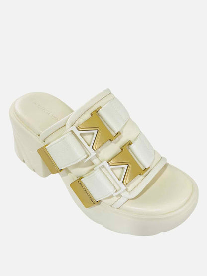 BOTTEGA VENETA Flash Buckle Off-white Size EU 39 Mules