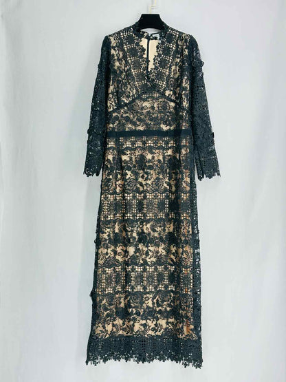 VALERIE KHALFON Black Size US 12 Midi Dress