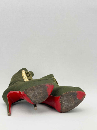 CHRISTIAN LOUBOUTIN Alta Bouton Khaki Size EU 39 Boots