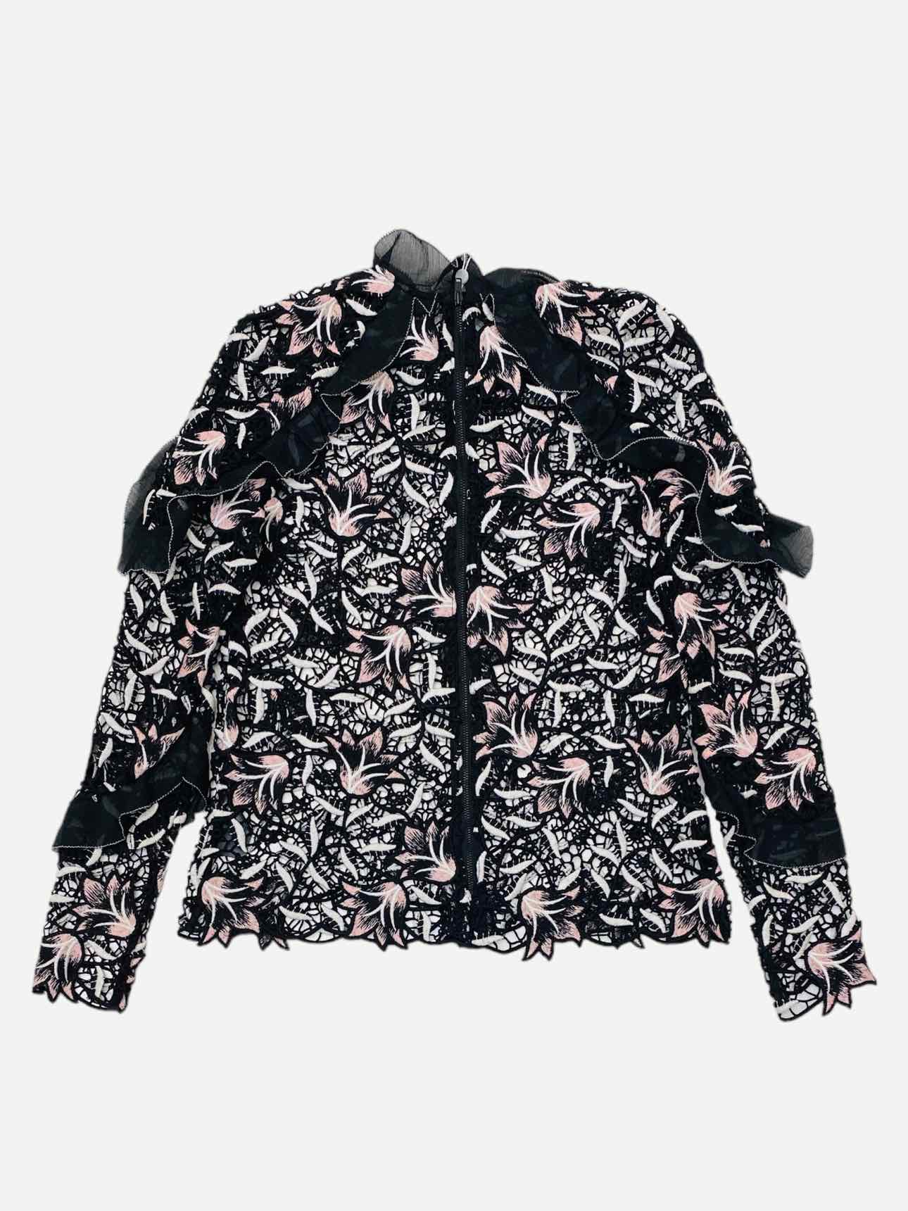 SELF-PORTRAIT Black & White Size US 2 Blouse