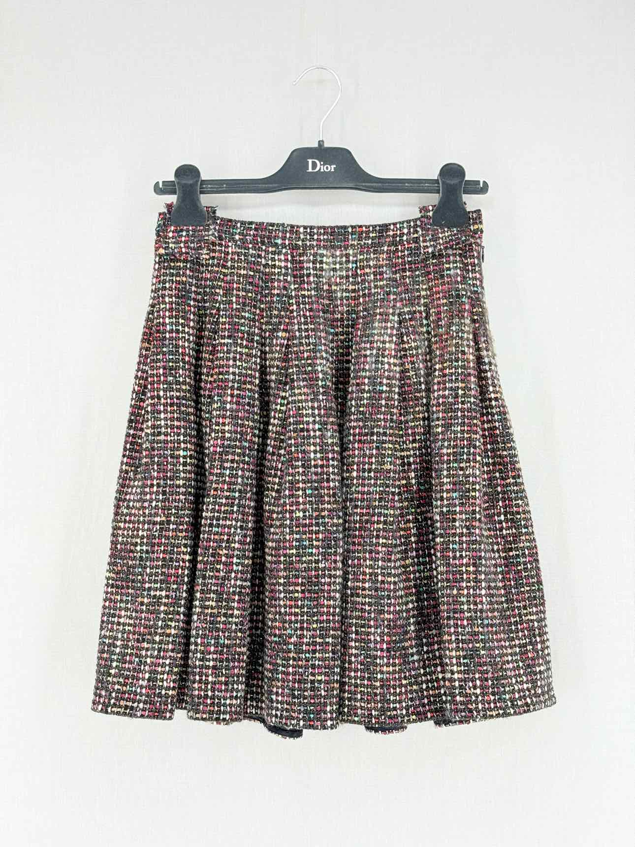 CHRISTIAN DIOR Burgundy Multicolor Size US 4 Mini Skirt