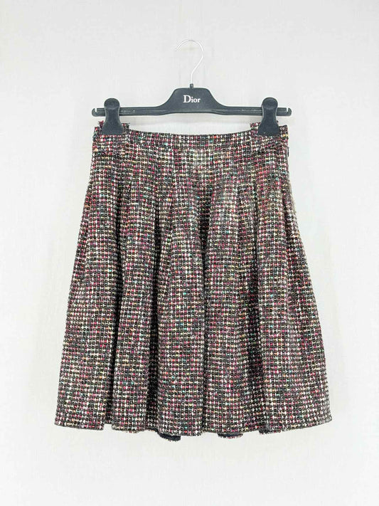 CHRISTIAN DIOR Burgundy Multicolor Size US 4 Mini Skirt