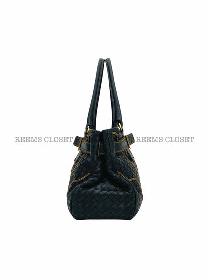 BOTTEGA VENETA Chain Detail Black Shoulder Bag