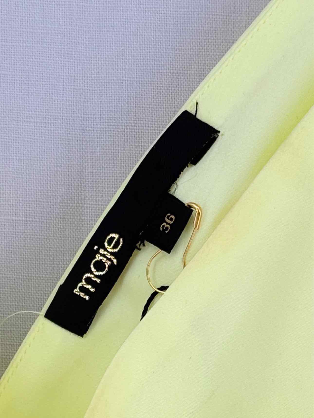 MAJE Runnala Yellow Size US 4 Midi Dress
