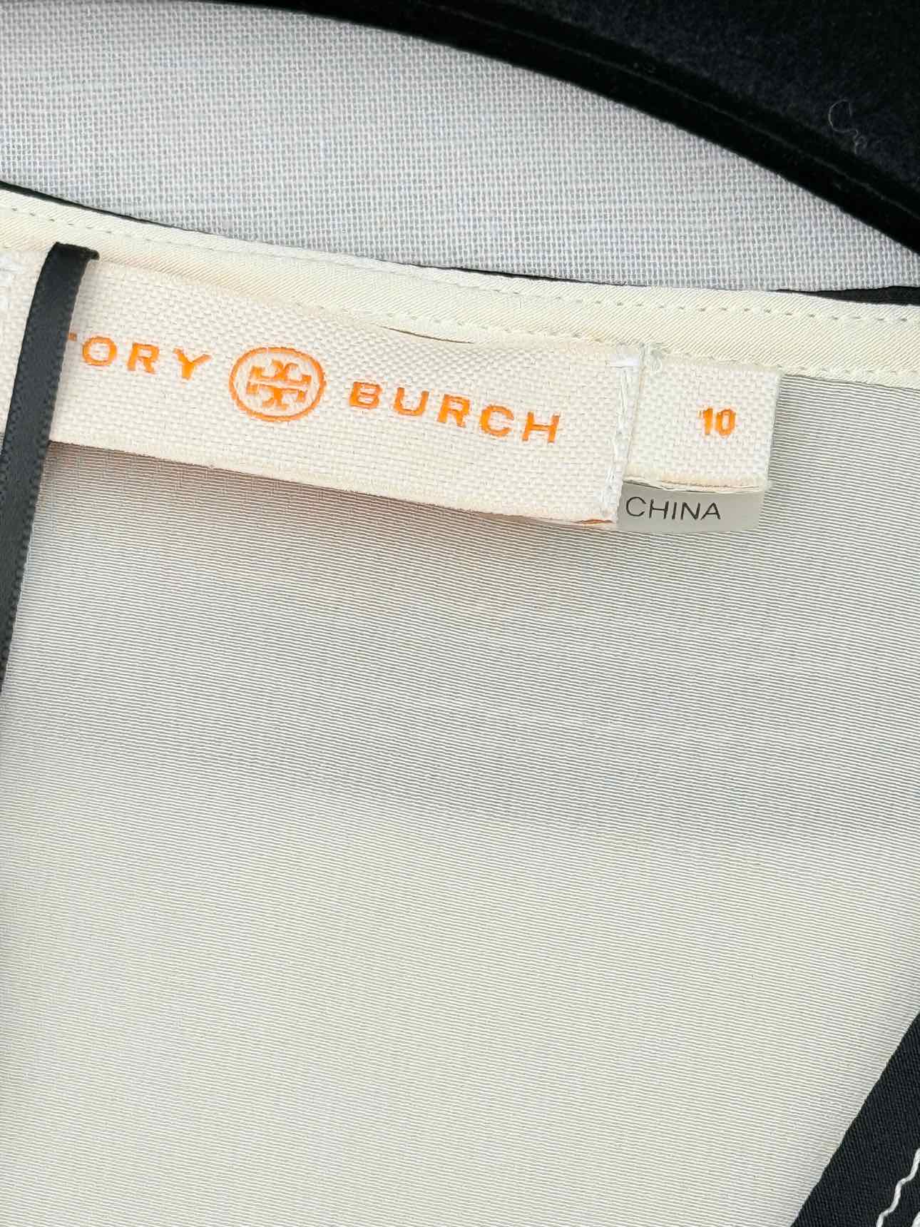 TORY BURCH Cream w/ Black Size Large Blouse