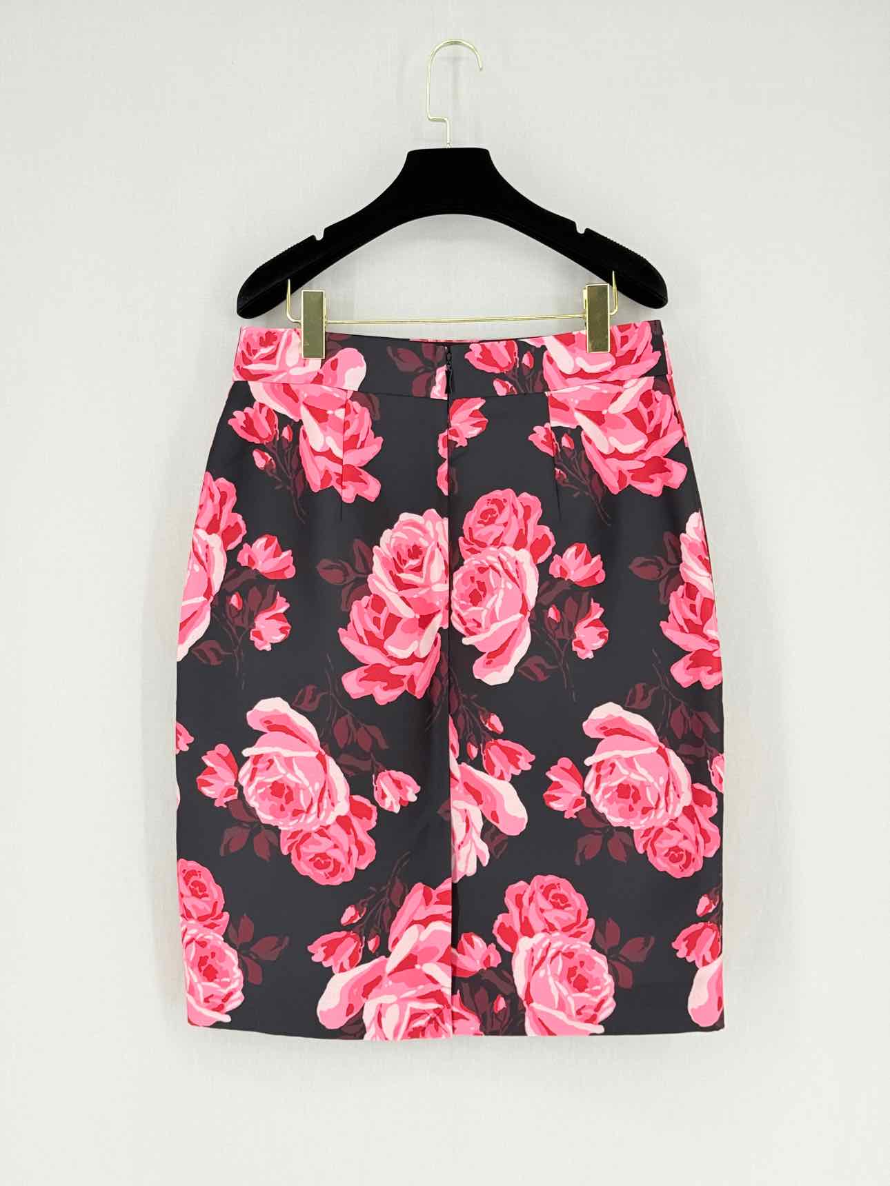KATE SPADE Black & Red Rose Print Size US 10 Mini Skirt