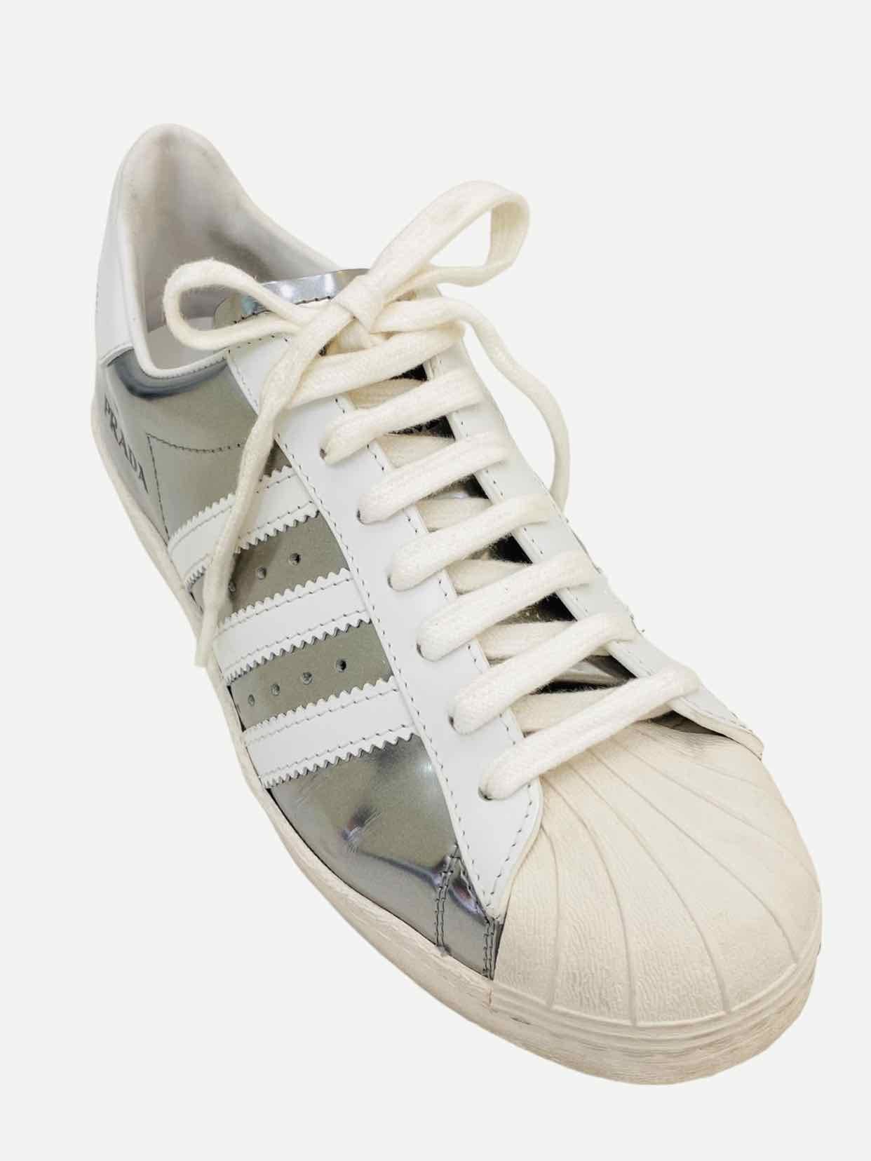 ADIDAS Superstar Silver & White Sneakers 38.5