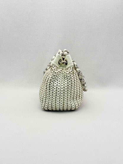 CHANEL Woven White Tote Bag