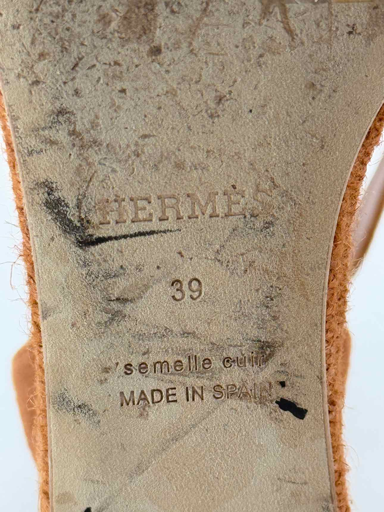 HERMES Elda Brown Size EU 39 Platform Sandals