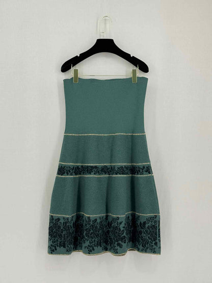 KENZO Green & Black Size XLarge Knee Length Skirt