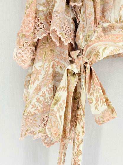 ANTONIO BERARDI Cream Multicolor Size US 6 Blouse