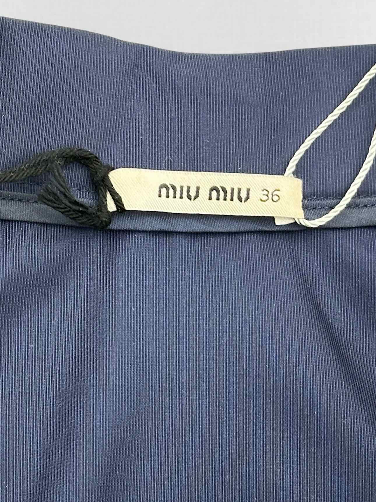 MIU MIU Navy Blue Size US 0 Knee Length Skirt