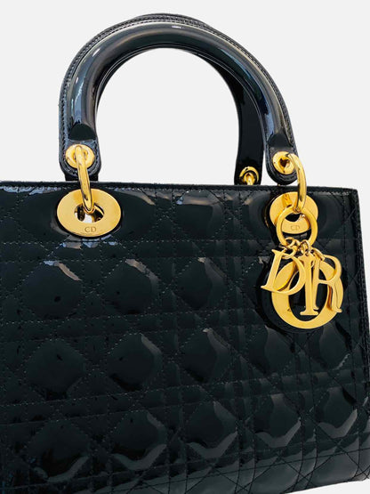DIOR Lady Dior Black Cannage Top Handle