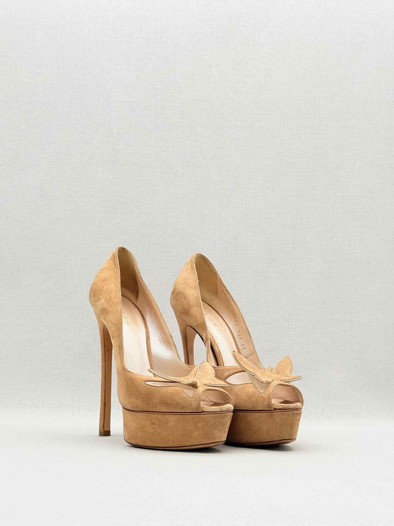 CASADEI Beige Butterfly Accent Size EU 37 Open toe