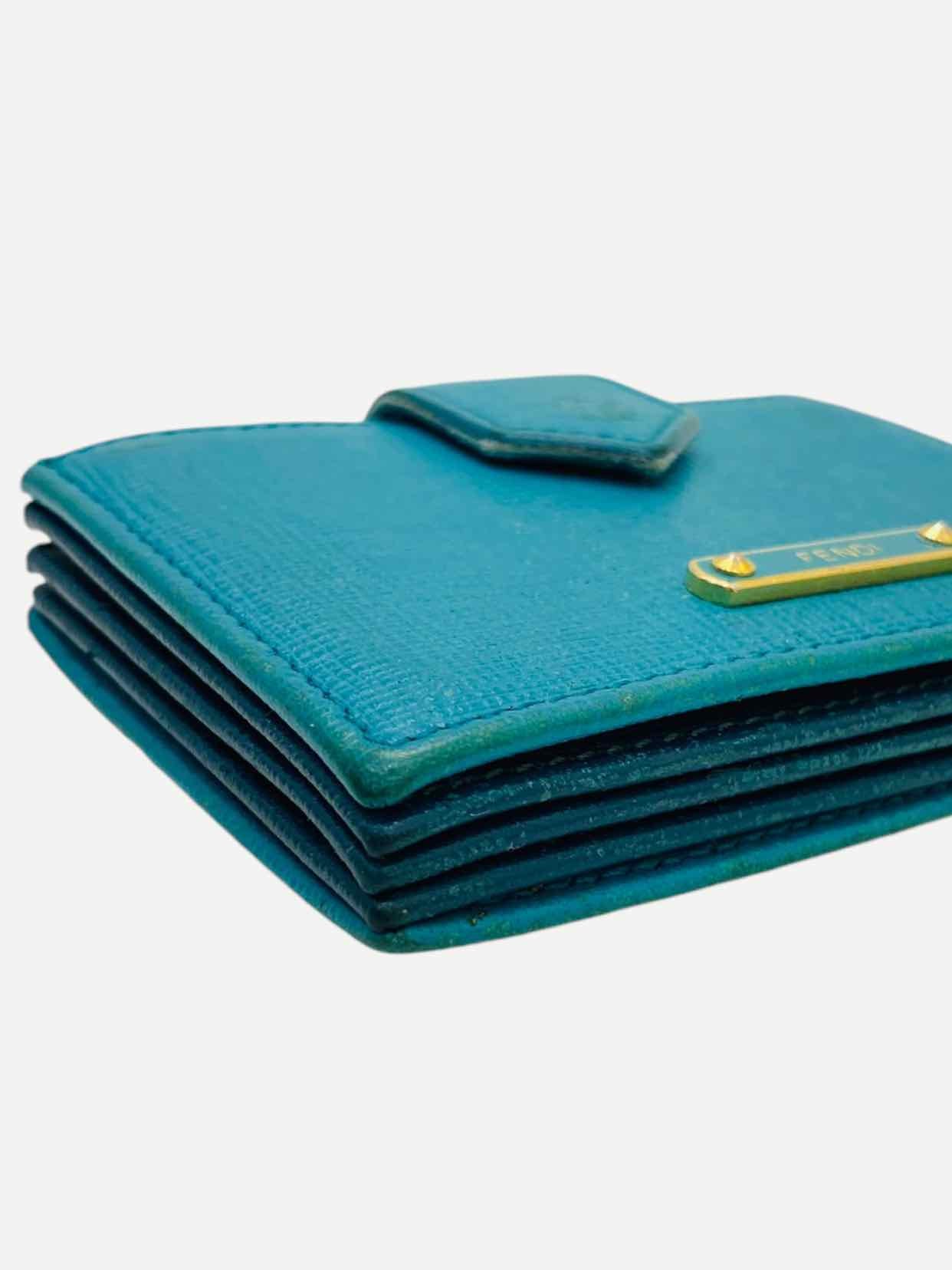 FENDI Elite Accordian Blue Card Holder