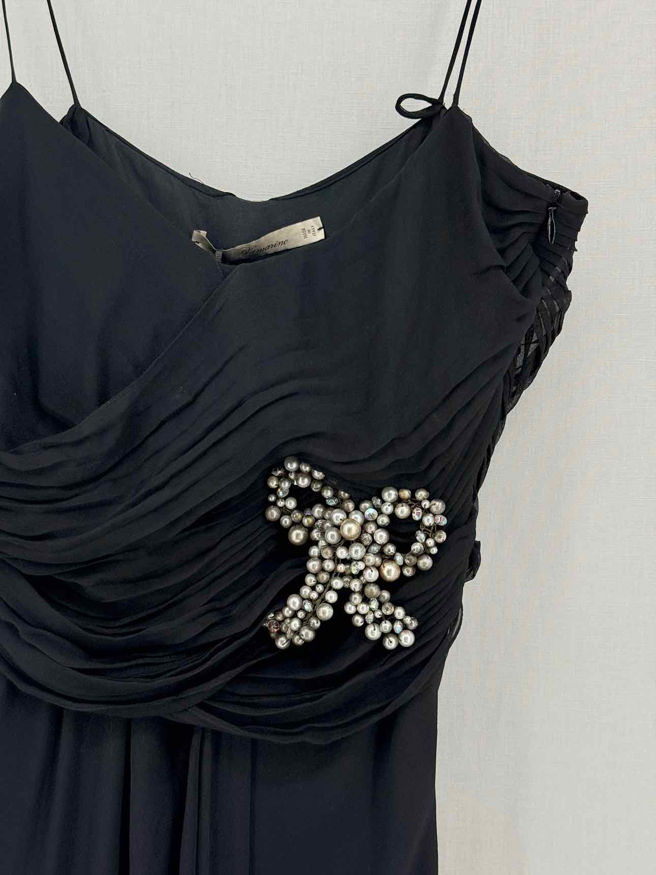 BLUMARINE Black Ruched Size US 8 Long Dress