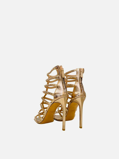 VALENTINO Rockstud Metallic Gold Heeled Sandals