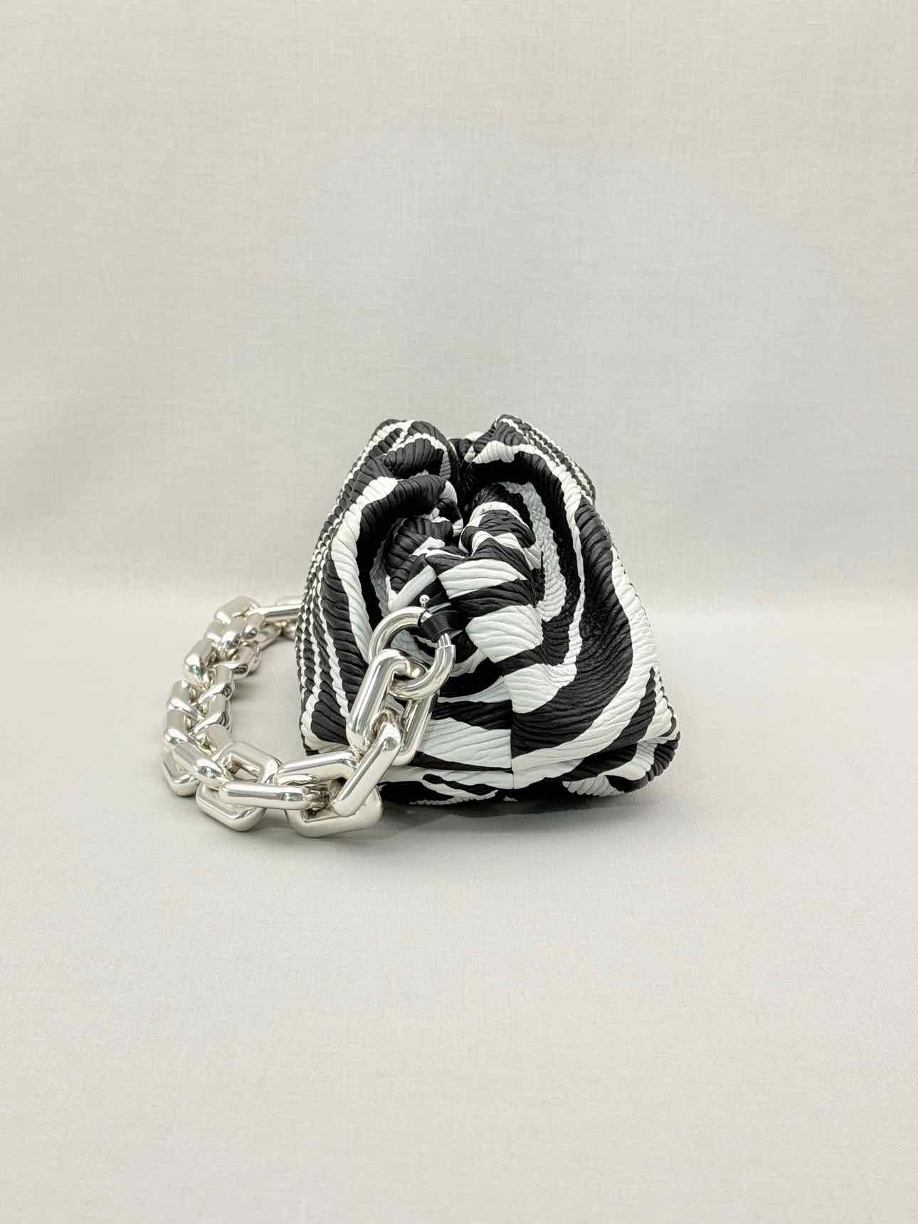 BOTTEGA VENETA Black & White Zebra Stripe Shoulder Bag