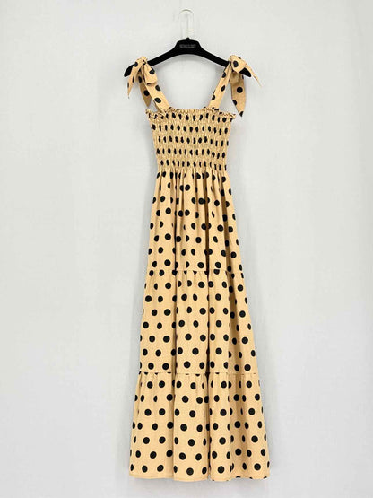 FAITHFULL THE BRAND Tan & Black Size US 8 Midi Dress