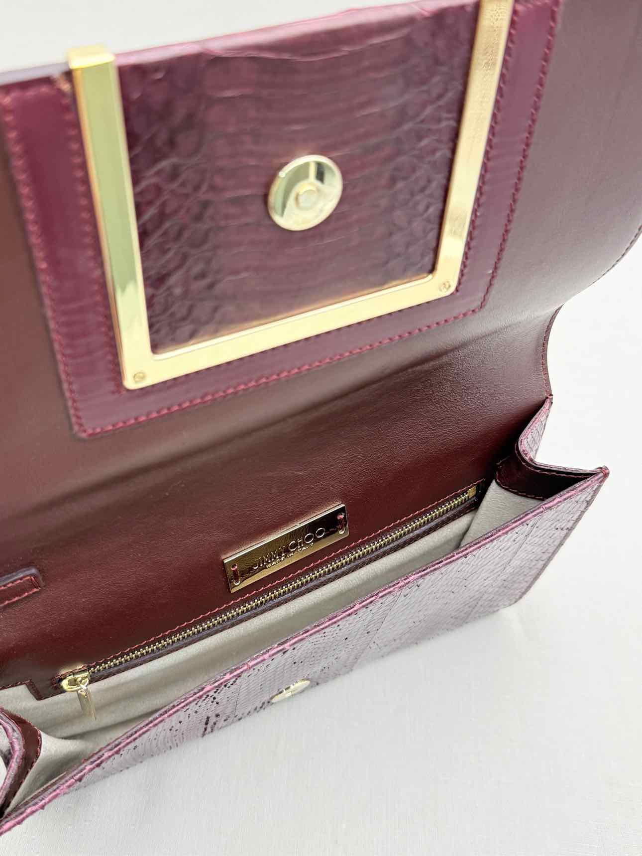 JIMMY CHOO Alara Burgundy Clutch