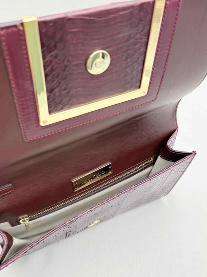JIMMY CHOO Alara Burgundy Clutch