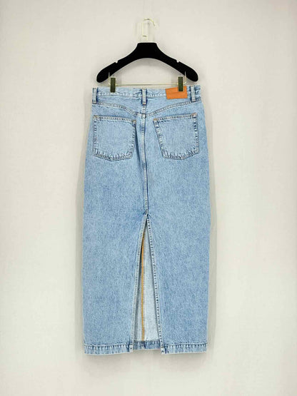 WARDROBE.NYC Blue Scallop Size 29 Midi Skirt