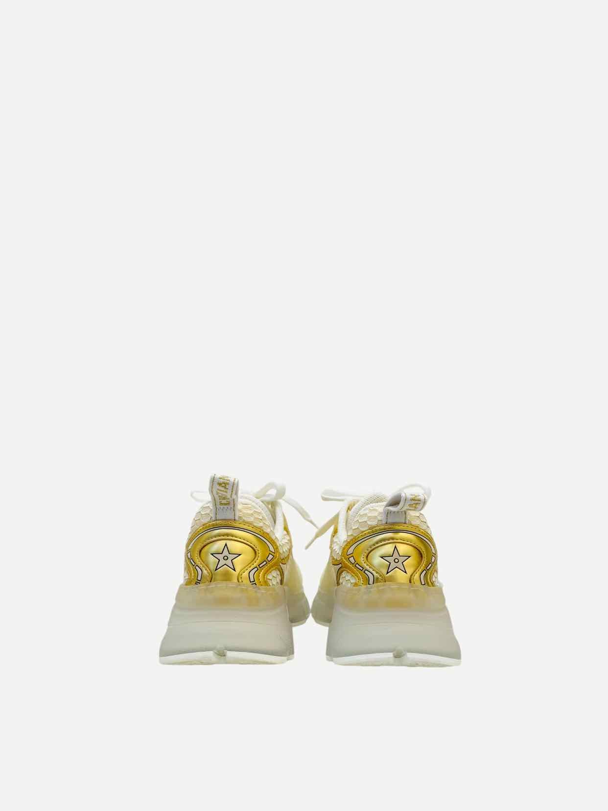 CHRISTIAN DIOR Vibe White & Gold Sneakers