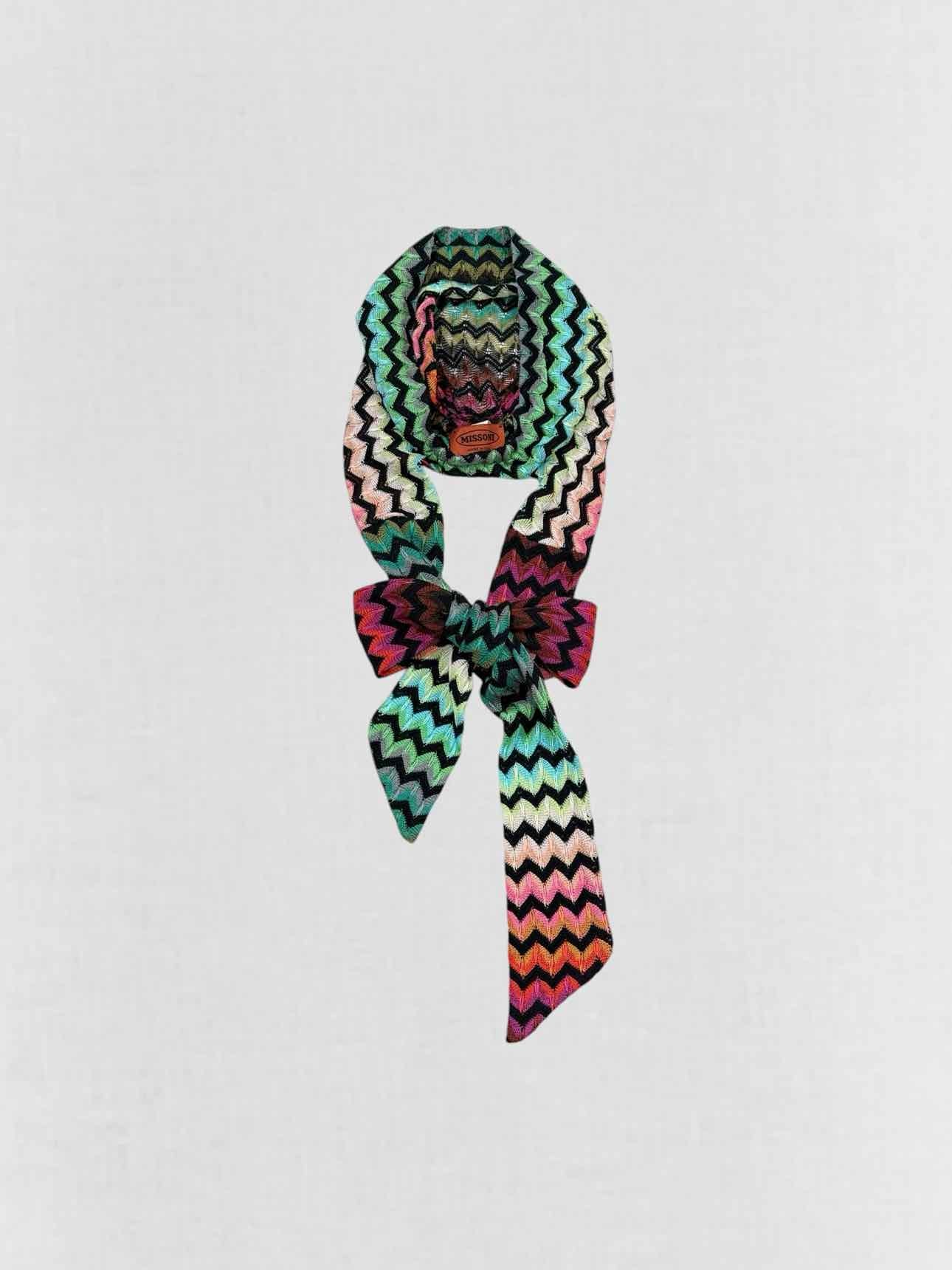 MISSONI Green Multicolor Chevron Hat