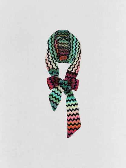 MISSONI Green Multicolor Chevron Hat