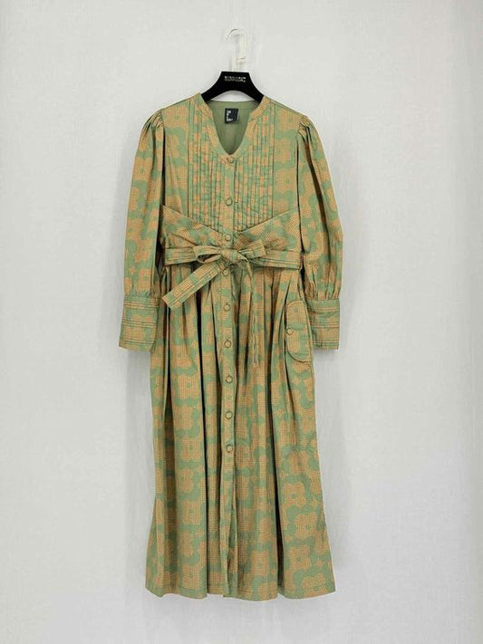 SON OF A NOBLE Zeba Green Size Small Midi Dress