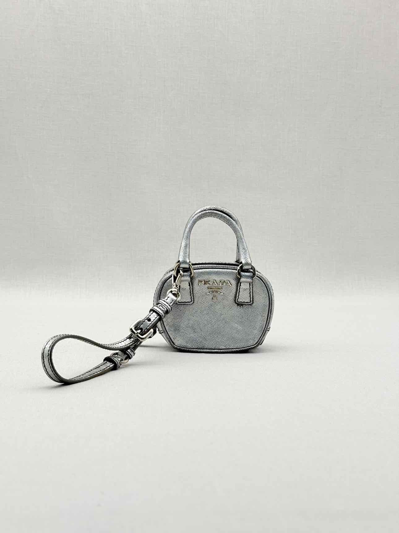 PRADA Metallic Silver Bag Charm