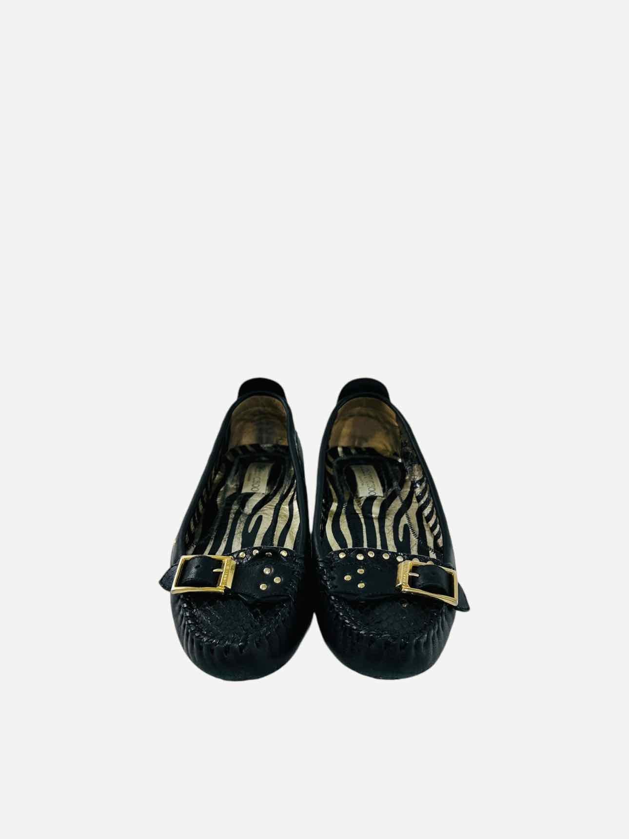 JIMMY CHOO Black Loafers 38