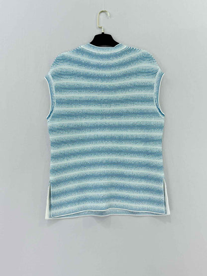 LORO PIANA Knitted Blue Size US 6/8 Top & Pants Outfit