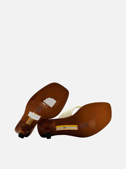 SAM EDELMAN Thong Off-white Size EU 37.5 Heeled Sandals
