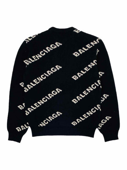 BALENCIAGA Allover Logo Black & White Jumper