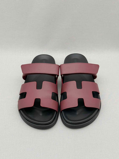 HERMES Chypre Rouge H Size EU 38.5 Sandals