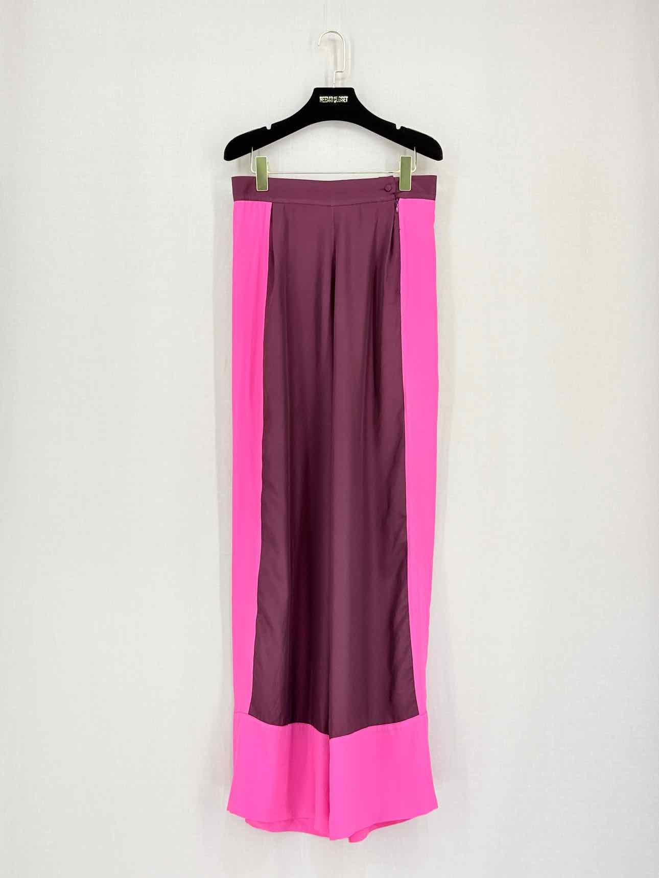 TALLER MARMO Pink & Burgundy Colorblock Size US 6 Pants