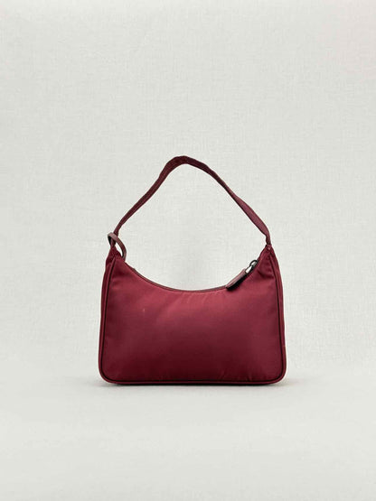 PRADA Re-Edition 2000 Burgundy Shoulder Bag
