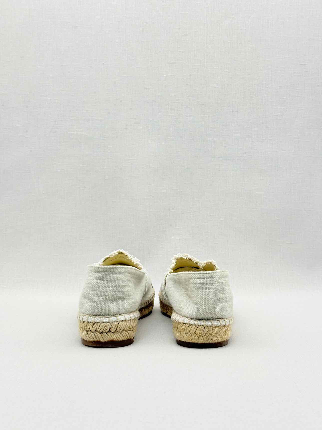 CHANEL Espadrille Beige & Black CC Size EU 37 Flats