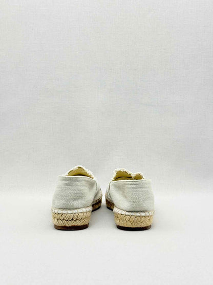 CHANEL Espadrille Beige & Black CC Size EU 37 Flats
