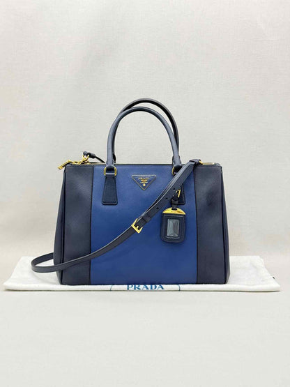 PRADA Double Zip Navy Blue Tote Bag