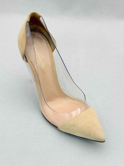 GIANVITO ROSSI Plexi Beige Size EU 38 Pumps