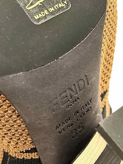 FENDI Brown & Black FF Motif Size EU 35 Ankle Boots