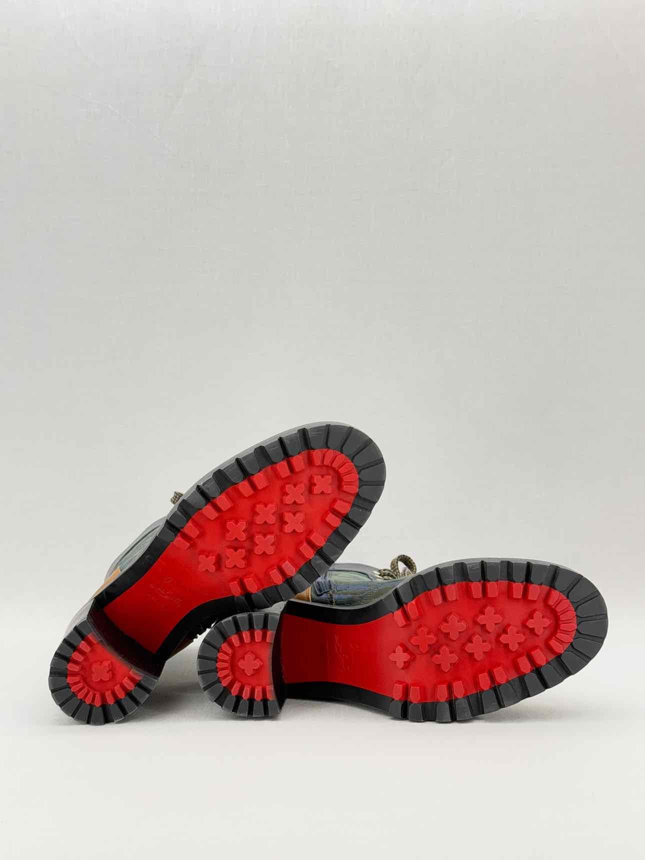 CHRISTIAN LOUBOUTIN Khaki & Tan Size EU 40 Ankle Boots