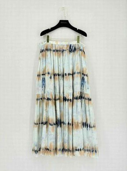 CHRISTIAN DIOR Blue Multicolor Size US 14 Long Skirt