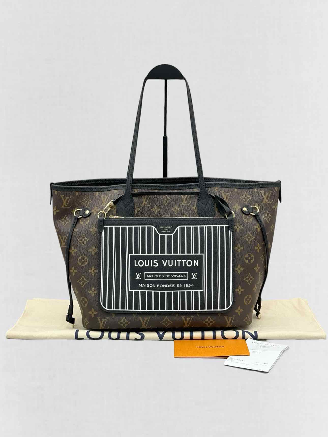LOUIS VUITTON Brown & Black Monogram Tote Bag