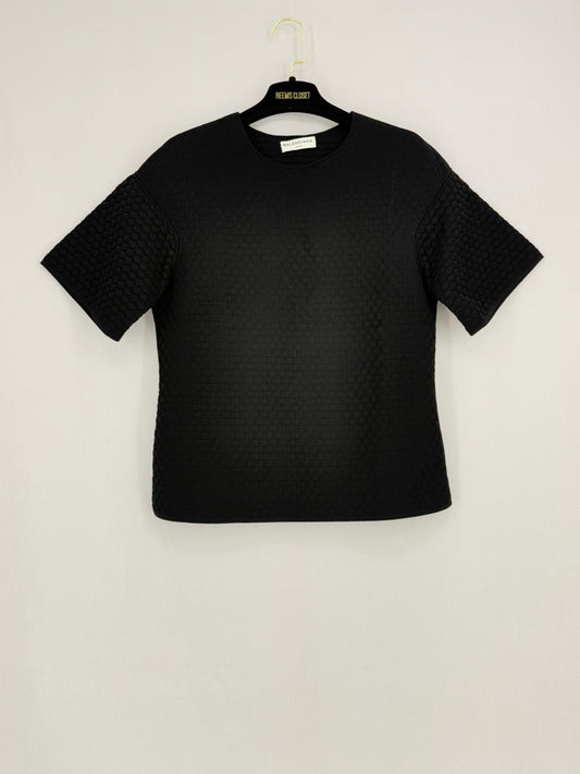 BALENCIAGA Black Embossed Size US 6 Top