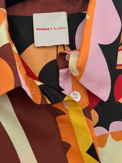 SANDRO Abena Yellow Multicolor Printed Shirt
