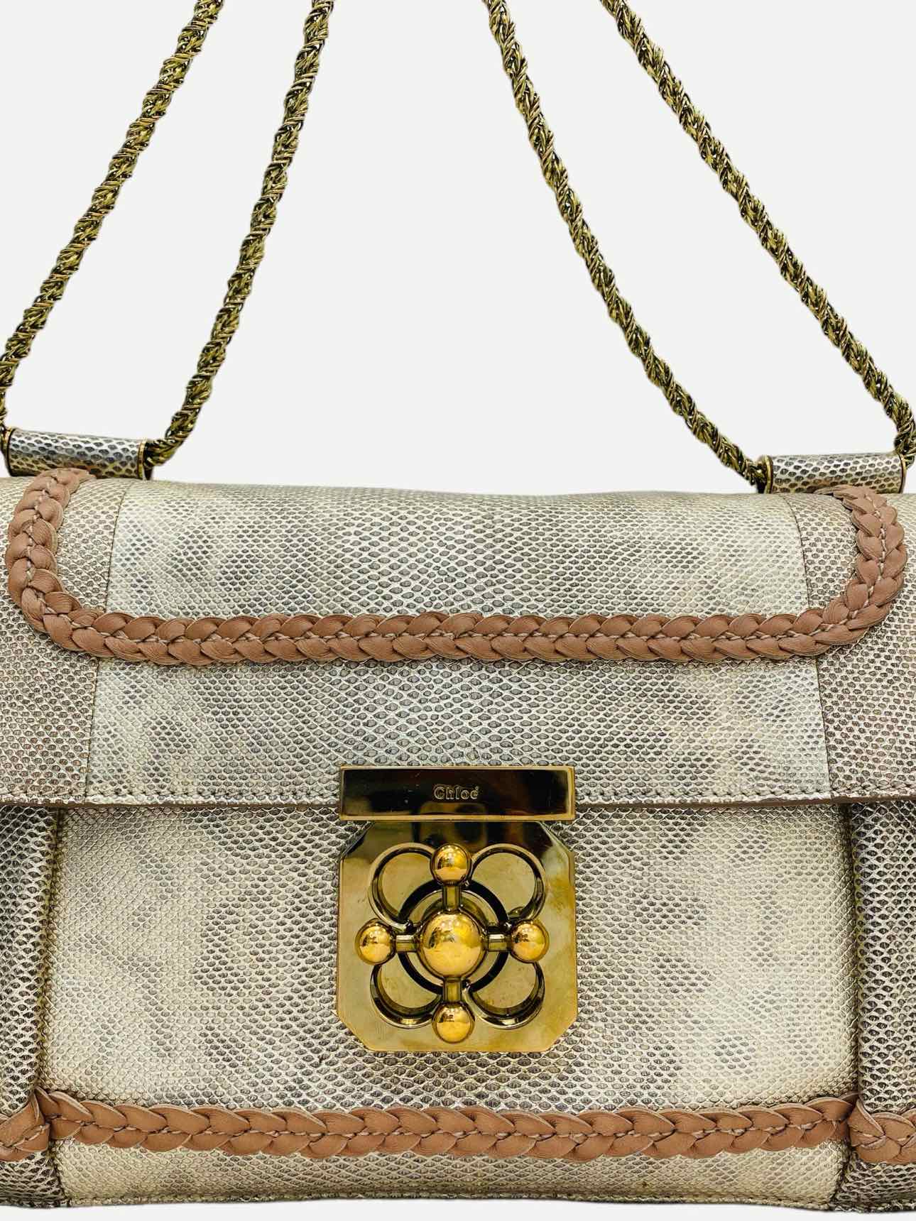 Pre - loved CHLOE Elsie Gold Shoulder Bag at Reems Closet