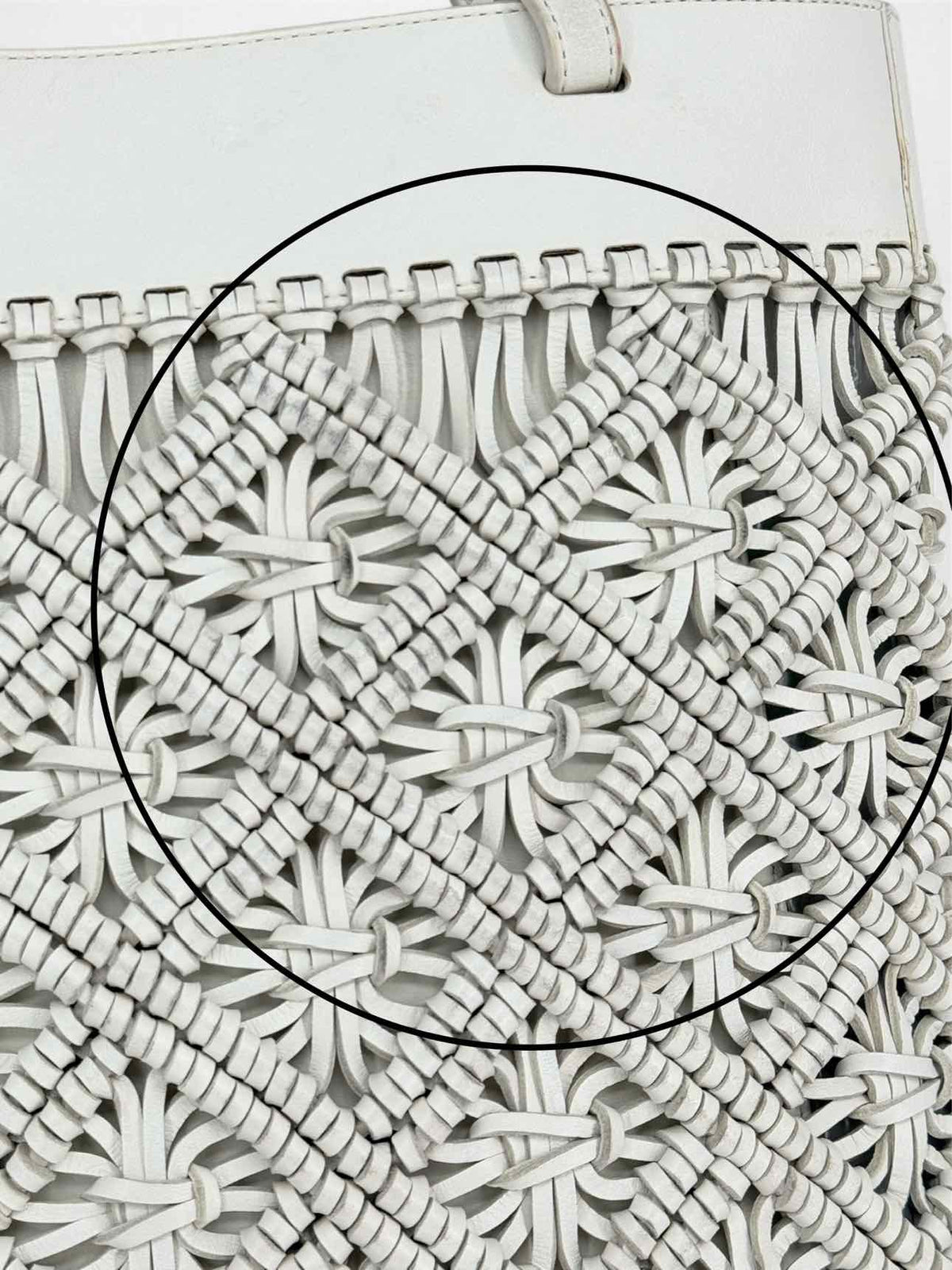 TORY BURCH Macrame Fringe Off-white Woven Crossbody